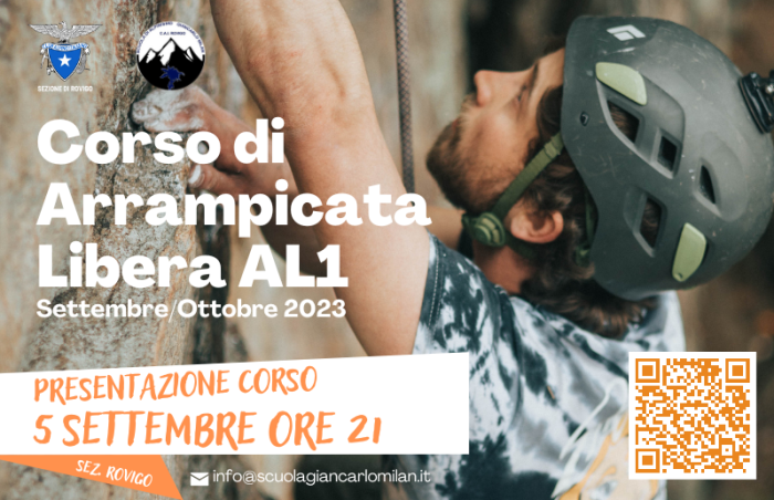 Corso arrampicata libera 2023