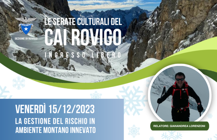 Banner serata culturale di dicembre CAI Rovigo